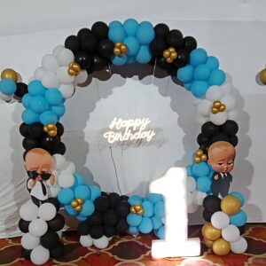 Birthday Ring Backdrop Setup