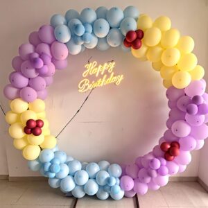 Birthday Ring Backdrop Setup