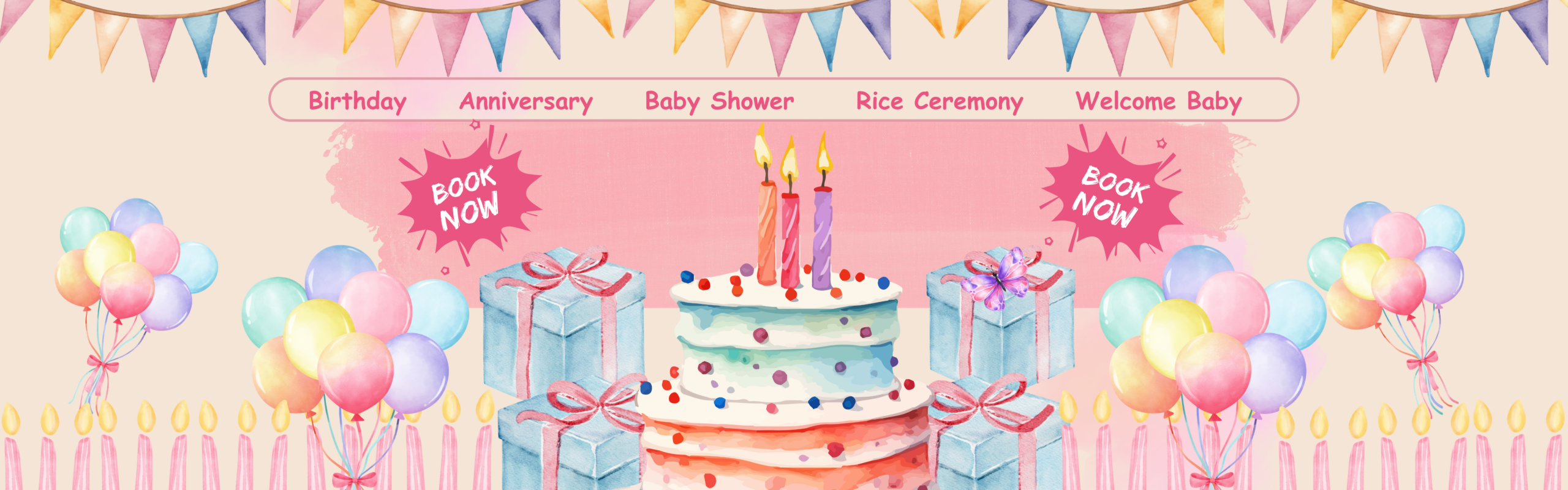 Pink and Blue Playful Watercolor Birthday Greetings Wishes Business Card (1920 x 600 px) (1)
